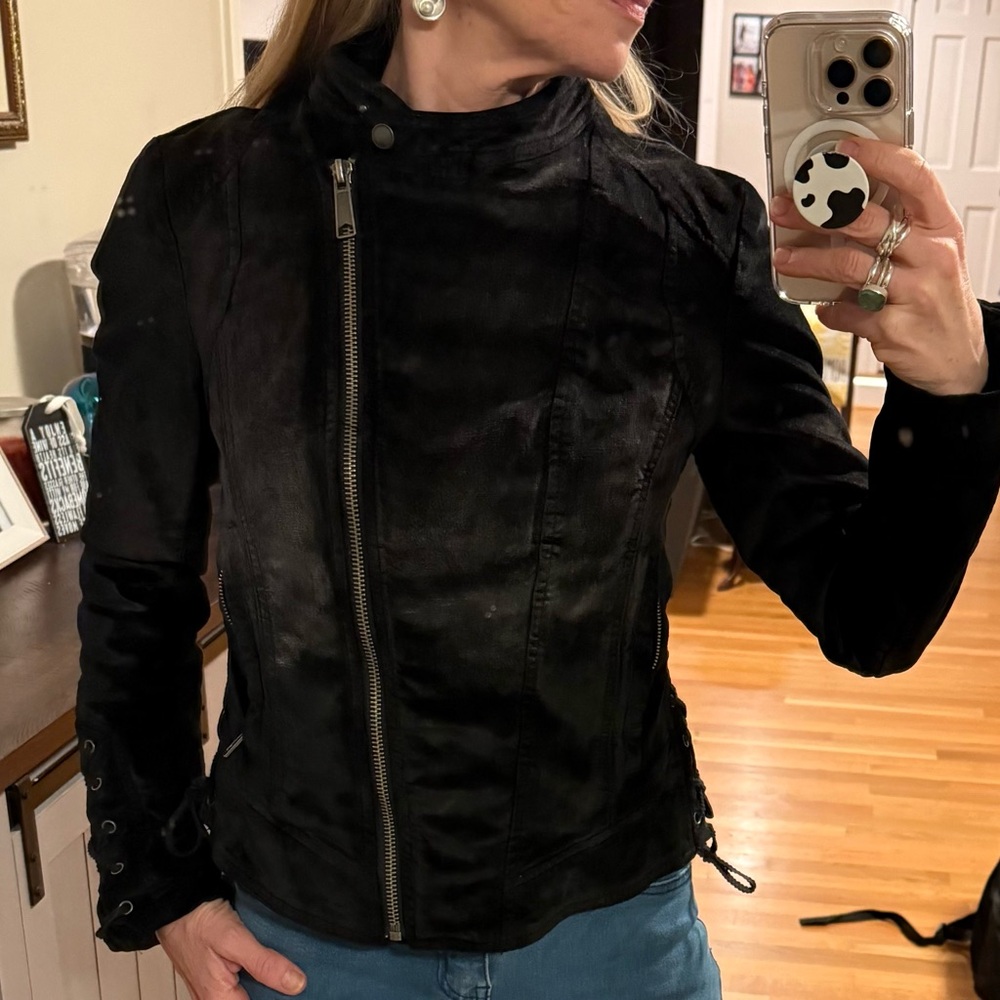 Free People velvety moto black jacket - Picture 2 of 5